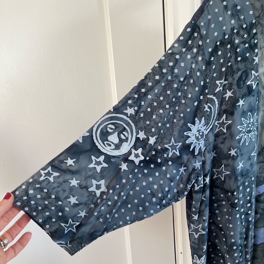 celestial floral print oversized top ONE SIZE Bohemian hippie lagenlook … - Picture 5 of 14